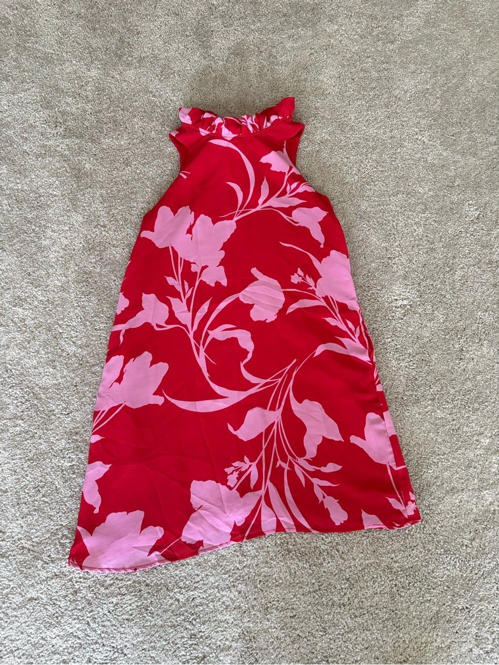 Women’s Gibson Red and Pink Floral Halter Dress